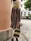 billige Boheme-inspirerede kjoler-Dame Basale A-linje Kjole - Farveblok, Trykt mønster Knælang