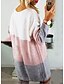 baratos Vestidos Suéter-Mulheres Vestido Suéte Mini vestido curto Rosa Manga Longa Estampa Colorida Outono Inverno Gola Redonda quente Moda de Rua S M L XL
