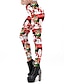 baratos Pants-Mulheres Natal Estampada Legging - Estampado, Estampado Cintura Média Vermelho S M L / Delgado