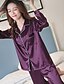 billige Pysjamas-Dame Store størrelser Skjortekrage Dress Pyjamas - Ensfarget