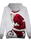 cheap Winter Coats-Women&#039;s Plus Size Casual / Christmas Hoodie - Print / 3D / Character Light gray M