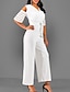 cheap Jumpsuits &amp; Rompers-Women&#039;s V Neck White Black Blue Slim Jumpsuit Solid Colored