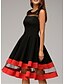 cheap Maxi Dresses-Women&#039;s A Line Dress Knee Length Dress Black Navy Blue Sleeveless Solid Colored Round Neck Basic 1950s Hot Slim S M L XL XXL / Plus Size / Plus Size