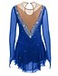 abordables Patinaje sobre hielo-Vestido de patinaje artístico Mujer Chica Patinaje Sobre Hielo Vestidos Bleu Ciel Negro Blanco Retazos Malla Alta elasticidad Competición Ropa de Patinaje Enjoyado Brillante Manga Larga Patinaje