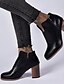 cheap Boots-Women&#039;s Boots Block Heel Boots Daily Solid Colored Booties Ankle Boots Winter Chunky Heel Round Toe Vintage PU Zipper Black Brown