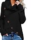 abordables Jerséis-Mujer Pull-over Un Color Manga Larga Cárdigans suéter Cuello Alto Vino Caqui Azul cielo