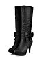 cheap Boots-Women&#039;s Boots Fashion Boots Daily Solid Colored Knee High Boots Mid Calf Boots Bowknot Pumps Round Toe Sweet PU Zipper Black White Pink