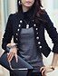 abordables Americanas para Mujer-chaqueta de mujer de poliéster de color sólido tops de abrigo blanco / negro