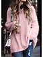 abordables Pulls-Femme Pullover Couleur Pleine basique Grandes Tailles Manches Longues Ample Pull Cardigans Col en V Bleu Rose Claire Gris