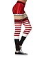 abordables Pants-Femme Noël Mince Leggings Joggings Pantalon 3D Print Imprimé Rouge Vert S M L