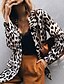 baratos Blazers Femininos-blazer feminino caqui com estampa de leopardo tops de poliéster