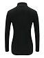 abordables Tops &amp; Blouses-T-shirt Femme du quotidien Couleur Pleine Manches Longues Découpé Col Mao basique Noir Hauts Standard