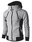 cheap Sale-Men&#039;s Color Block Hooded Jacket Regular Daily Long Sleeve Polyester Coat Tops Dark Gray