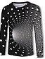 billige Long Sleeve-Herre T skjorte Grafisk Geometrisk 3D Store størrelser Trykt mønster Langermet Daglig Topper Gatemote overdrevet Svart