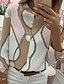 abordables Tops &amp; Blouses-Mujer Blusa Camisa Impresión de cadenas Manga Larga Botón Cuello Americano Tops Top básico Caqui