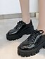 cheap Boots-Women&#039;s Oxfords Outdoor Chunky Heel Round Toe PU Lace-up Black