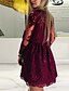 abordables Robes Soirée-Femme Robe Trapèze Mini robe Courte - Manches Longues Fleurie Couleur unie Paillettes V Profond Elégant Sortie Vin M L XL XXL 3XL