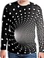 economico Long Sleeve-Per uomo maglietta Pop art Fantasia geometrica 3D Taglie forti Con stampe Manica lunga Quotidiano Top Moda città Esagerato Nero