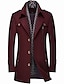 cheap Sale-men&#039;s  blend jacket single breasted slim fit thick winter windproof pea coat with removable scarf