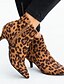 preiswerte Boots-Damen Stiefel Schuhe drucken Übergrössen Stiefel mit Absatz Outdoor Täglich Leopard Schlange Stiefeletten Stiefeletten Winter Kätzchen-Ferse Spitze Zehe Klassisch Brautkleider schlicht Wildleder