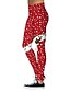abordables Pants-Mujer Navidad Delgado Leggings Pantalones de impresión en 3D Estampado Rojo S M L