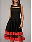 cheap Maxi Dresses-Women&#039;s A Line Dress Knee Length Dress Black Navy Blue Sleeveless Solid Colored Round Neck Basic 1950s Hot Slim S M L XL XXL / Plus Size / Plus Size