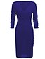 cheap Midi Dresses-Women&#039;s Bodycon Midi Dress - Long Sleeve Solid Colored Deep V Blue Wine Dark Gray Brown S M L XL XXL