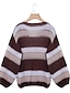 billige Sweaters-Dame Stribet Pullover Langærmet Løstsiddende Sweater Cardigans V-hals Rød Grøn Grå