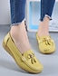 cheap Flats-Women&#039;s Loafers &amp; Slip-Ons Comfort Shoes Flat Heel Round Toe Sweet Minimalism Daily Home Walking Shoes Leather PU Tassel Solid Colored Summer White Black Yellow / Booties / Ankle Boots
