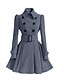 cheap Coats &amp; Trench Coats-Women&#039;s Trench Coat Fall &amp; Winter Valentine&#039;s Day Going out Long Coat Shirt Collar Regular Fit Jacket Long Sleeve Solid Colored Pink Black Gray