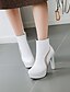 cheap Boots-Women&#039;s Boots Daily Office &amp; Career Winter Sequin Chunky Heel Round Toe Casual Minimalism PU Zipper Black White