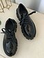 abordables Boots-Mujer Oxfords Exterior Tacón Cuadrado Dedo redondo PU Cordones Negro