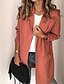 cheap Jackets-Women&#039;s Blazer, Solid Colored Notch Lapel Polyester Black / Blushing Pink / Beige