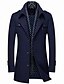 billige Sale-blandet jakke til mænd enkelt breasted slim fit tyk vinter vindtæt ærter frakke med aftageligt tørklæde