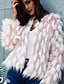 preiswerte Pelz &amp; Ledermode für Damen-Damen Kunstpelz-Mantel Herbst Winter Alltag Standard Mantel Normale Passform Jacken Langarm Einfarbig Rosa