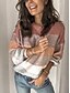 cheap Sweaters-Women&#039;s Striped Pullover Long Sleeve Sweater Cardigans Round Neck Blushing Pink