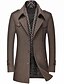 abordables Sale-veste en mélange pour homme à boutonnage simple coupe ajustée et coupe-vent d&#039;hiver épais avec écharpe amovible