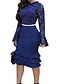 billige Elegant kjole-Dame Flapper-kjole Knelang kjole - Langermet Gatsby Ensfarget Varmt 1920s Hvit Svart Blå Rosa S M L XL XXL