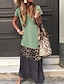 cheap Boho Dresses-Women&#039;s Daily Wear Street chic Shift Dress - Leopard Print Black Orange Green S M L XL