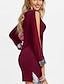 cheap Casual Dresses-Women&#039;s Sheath Dress Short Mini Dress Wine Black Red Long Sleeve Solid Color Color Block Sequins Cut Out Glitter V Neck Hot Sexy Going out S M L XL XXL