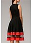 cheap Elegant Dresses-Women&#039;s A Line Dress Knee Length Dress Black Navy Blue Sleeveless Striped Solid Colored Color Block Fall Spring Round Neck Hot 2021 S M L XL XXL 3XL 4XL 5XL / Plus Size / Plus Size