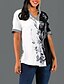 abordables Tops &amp; Blouses-Mujer Blusa Floral Manga Corta Ropa Cotidiana Tops Chic de Calle Negro