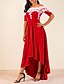 cheap Elegant Dresses-Women&#039;s A-Line Dress Maxi long Dress - Short Sleeve Solid Colored Off Shoulder Blue Purple Red S M L XL XXL 3XL 4XL 5XL