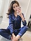 preiswerte Pyjamas-Damen Übergrössen Hemdkragen Anzüge Pyjamas Solide