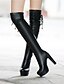cheap Boots-Women&#039;s Boots Stiletto Heel Boots Heel Boots Party &amp; Evening Solid Colored Over The Knee Boots Thigh High Boots Bowknot Pumps Round Toe Classic PU Loafer Black White
