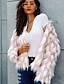 cheap Furs &amp; Leathers-Women&#039;s Faux Fur Coat Fall &amp; Winter Daily Regular Coat Regular Fit Jacket Long Sleeve Color Block Blushing Pink