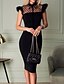 cheap Bodycon Dresses-Women&#039;s Bodycon Knee Length Dress Black Sleeveless Polka Dot Mesh Spring &amp; Summer Crew Neck Hot Elegant 2021 S M L XL XXL