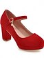 cheap Pumps &amp; Heels-Women&#039;s Heels Daily Solid Colored Chunky Heel Round Toe PU Buckle Red Blue Green