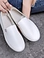cheap Flats-Women&#039;s Flats Daily Flat Heel Round Toe Pigskin Loafer Black White