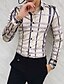 abordables Camisas de hombres-Hombre Camisa Gráfico Geométrico Tallas Grandes Estampado Manga Larga Noche Tops Elegante Chic de Calle Dorado